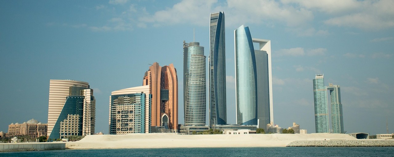 Abu Dhabi waterfront skyline, United Arab Emirates