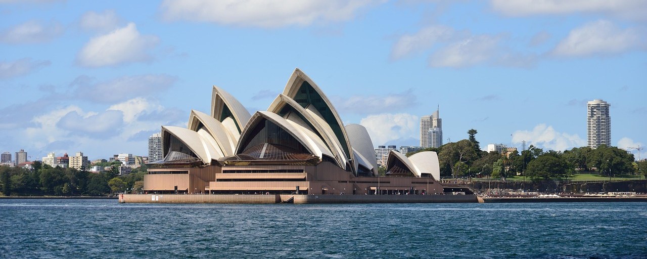 Sydney Opera House across the harbour in Sydney, Australia