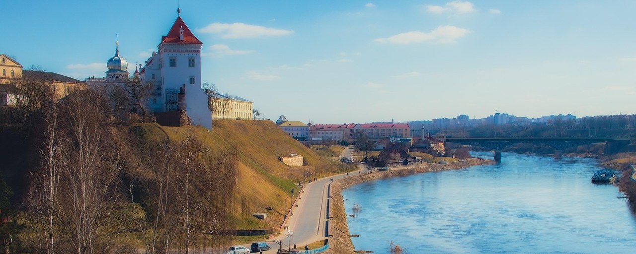 Grodno castle above the Neman River in Belarus.