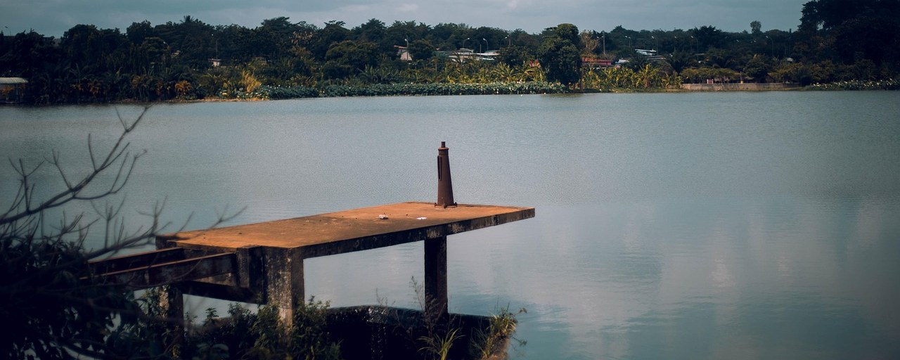 Lakeside jetty in Yamoussoukro, Ivory Coast