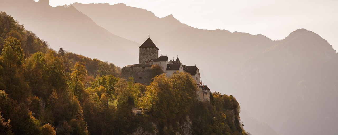 Vaduz Castle against the mountains in Liechtenstein