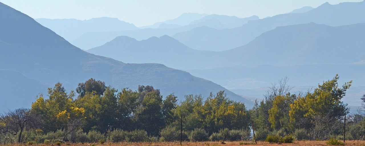 Layered mountains near Malealea, Lesotho
