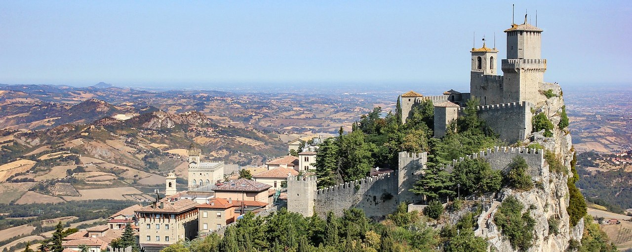 Guaita Tower above the hilltop city of San Marino