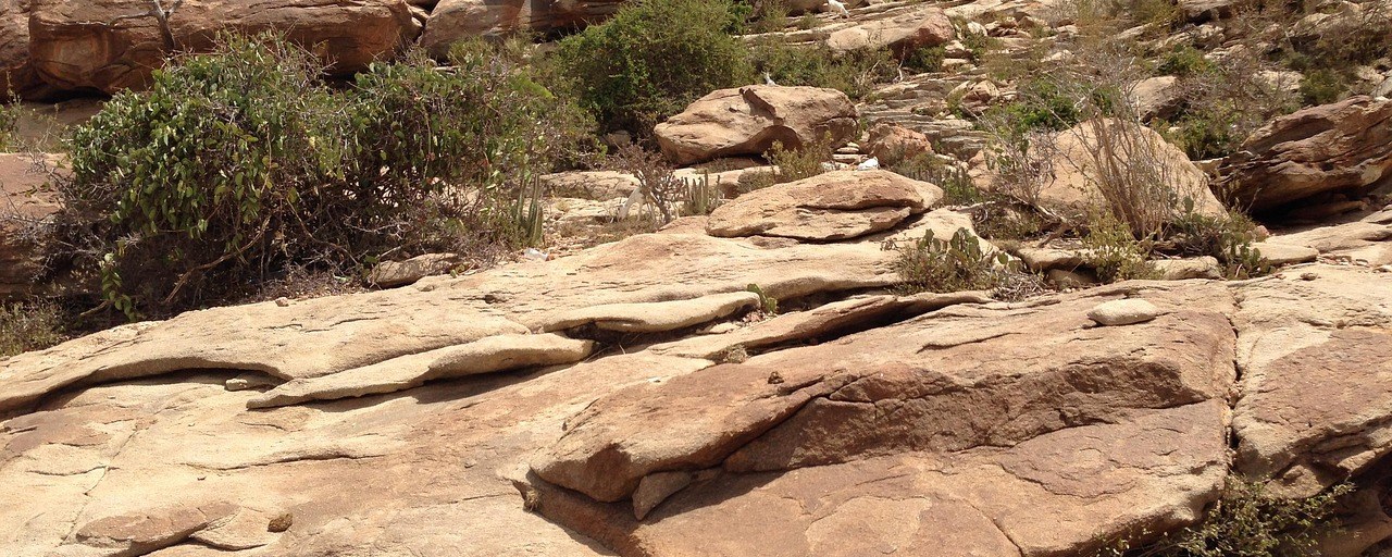 Rocky desert landscape in Somaliland, Somalia
